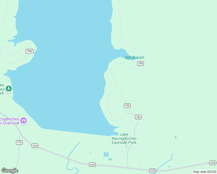 map of restaurants, bars, coffee shops, grocery stores, and more near 1098 County Road 753 in Nacogdoches