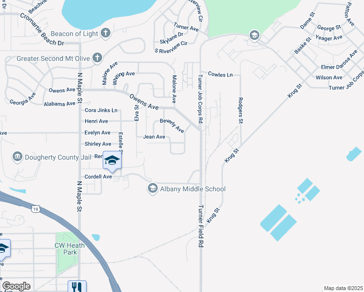 map of restaurants, bars, coffee shops, grocery stores, and more near 1706 Ann Avenue in Albany