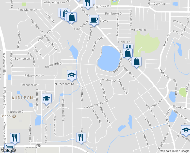 map of restaurants, bars, coffee shops, grocery stores, and more near 2004 West Lakeridge Drive in Albany