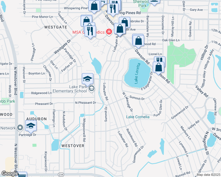 map of restaurants, bars, coffee shops, grocery stores, and more near 2009 Robinhood Road in Albany