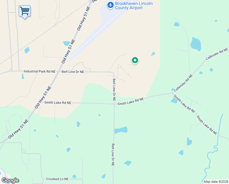 map of restaurants, bars, coffee shops, grocery stores, and more near 1535 Industrial Park Road Northeast in Brookhaven