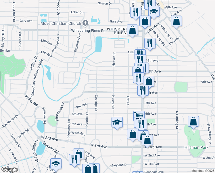 map of restaurants, bars, coffee shops, grocery stores, and more near 1307 8th Avenue in Albany