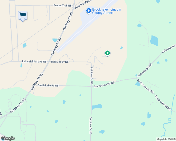 map of restaurants, bars, coffee shops, grocery stores, and more near 1535 Industrial Park Road Northeast in Brookhaven