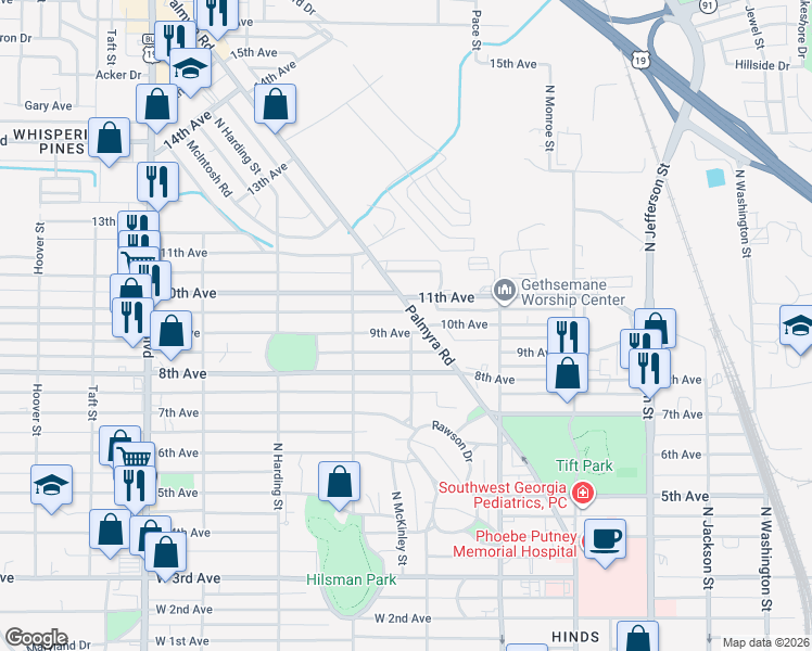 map of restaurants, bars, coffee shops, grocery stores, and more near 703 9th Avenue in Albany