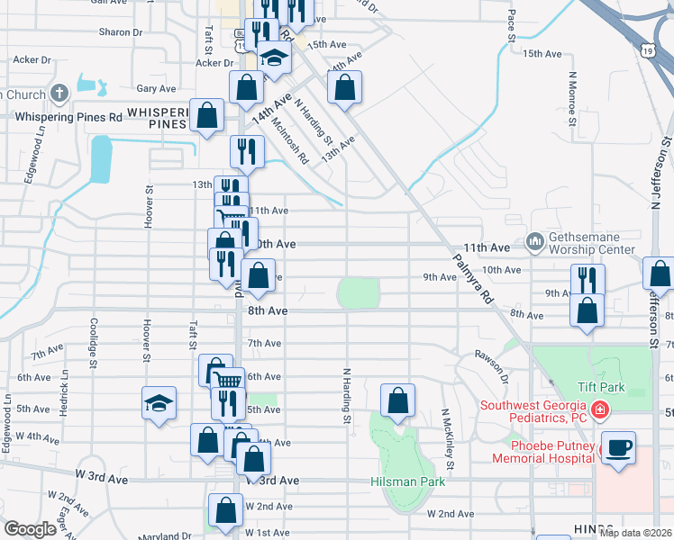 map of restaurants, bars, coffee shops, grocery stores, and more near 901 9th Avenue in Albany