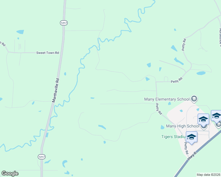 map of restaurants, bars, coffee shops, grocery stores, and more near Rabbit Run Lane in Many