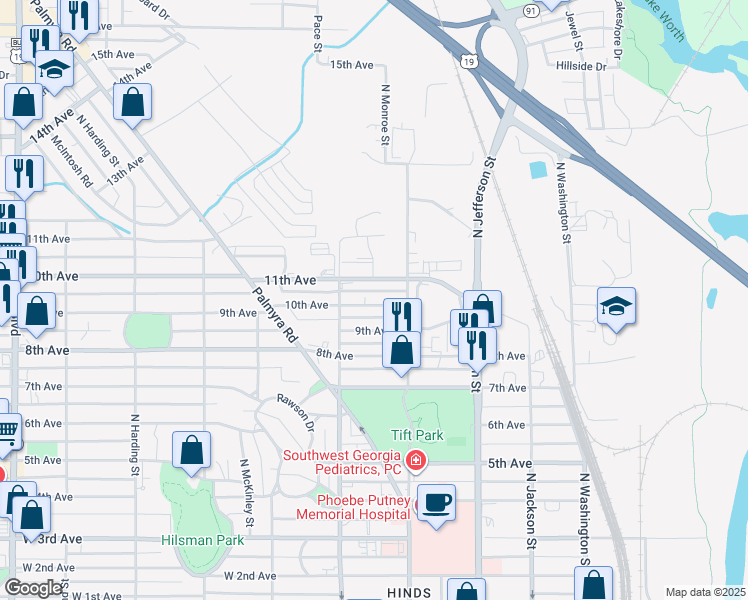 map of restaurants, bars, coffee shops, grocery stores, and more near 515 10th Avenue in Albany