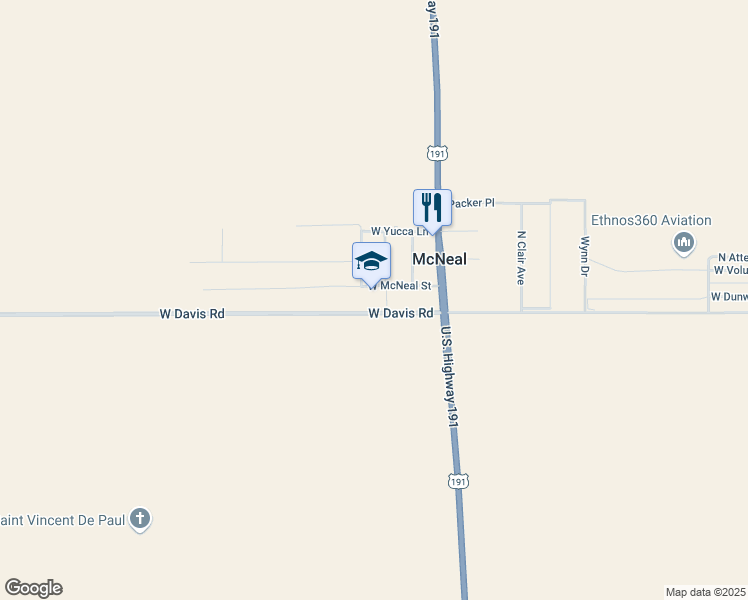 map of restaurants, bars, coffee shops, grocery stores, and more near 3979 West McNeal Street in Mc Neal