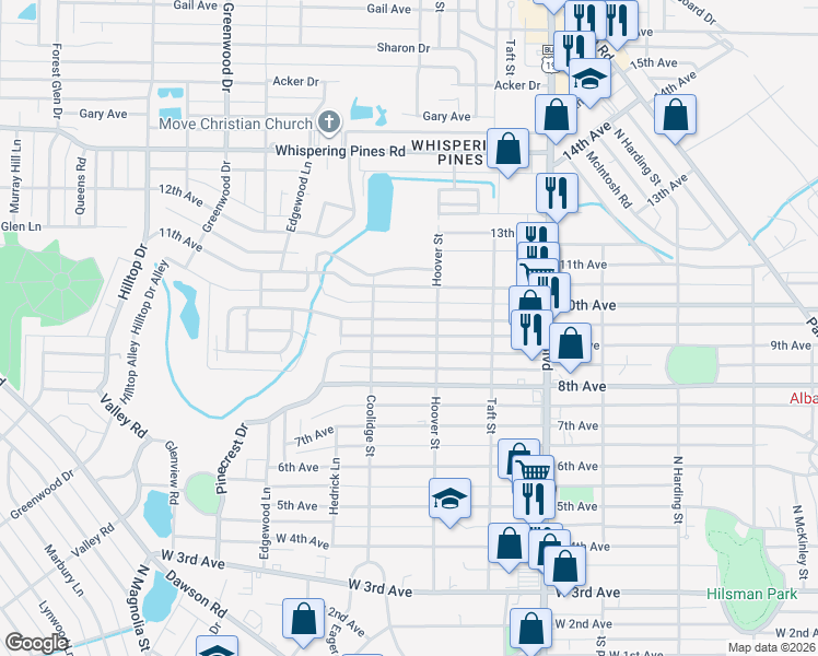 map of restaurants, bars, coffee shops, grocery stores, and more near 1306 10th Avenue in Albany