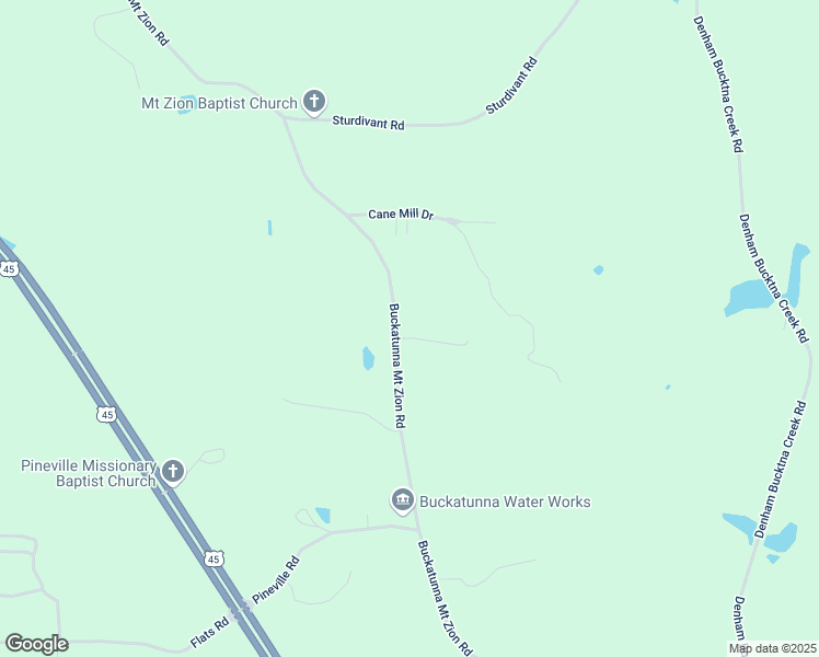 map of restaurants, bars, coffee shops, grocery stores, and more near 825 Buckatunna Mount Zion Road in Waynesboro