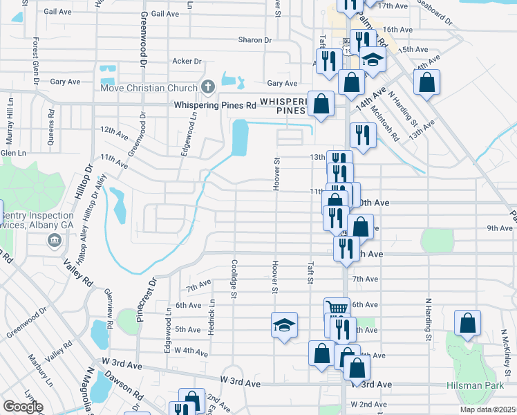 map of restaurants, bars, coffee shops, grocery stores, and more near 1307 10th Avenue in Albany