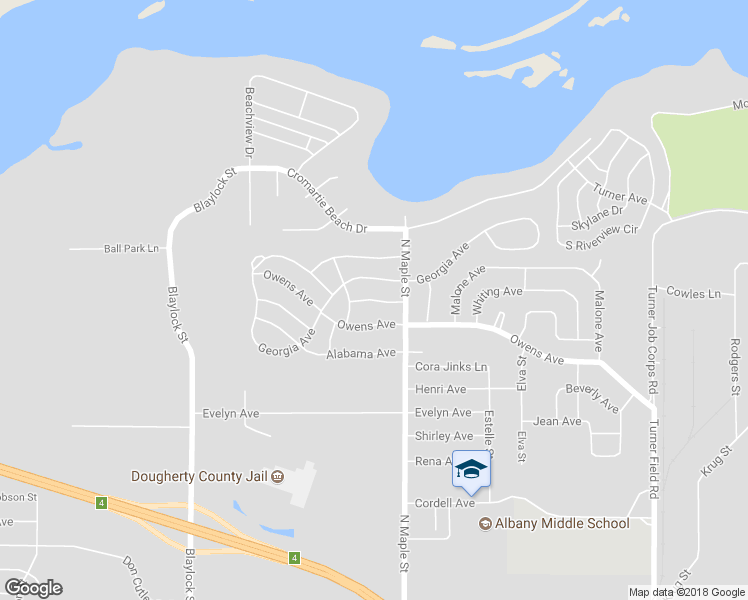 map of restaurants, bars, coffee shops, grocery stores, and more near South Carolina Avenue in Albany