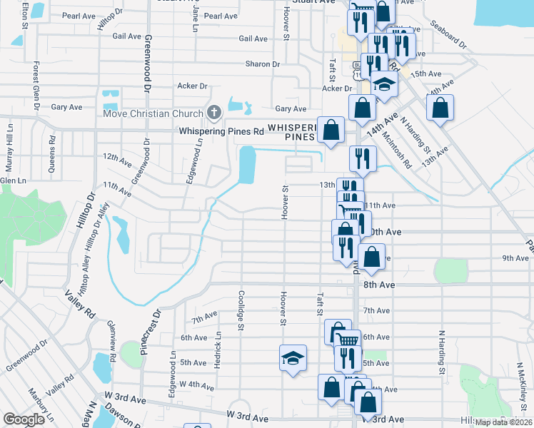 map of restaurants, bars, coffee shops, grocery stores, and more near 1309 11th Avenue in Albany