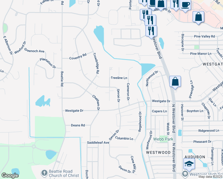 map of restaurants, bars, coffee shops, grocery stores, and more near 2010 Cumberland Lane in Albany
