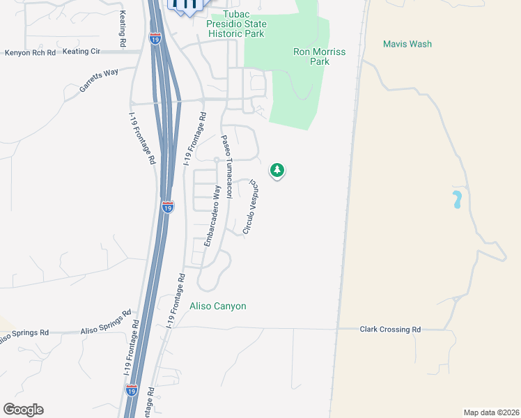 map of restaurants, bars, coffee shops, grocery stores, and more near 116 Circulo Vespucci in Tubac