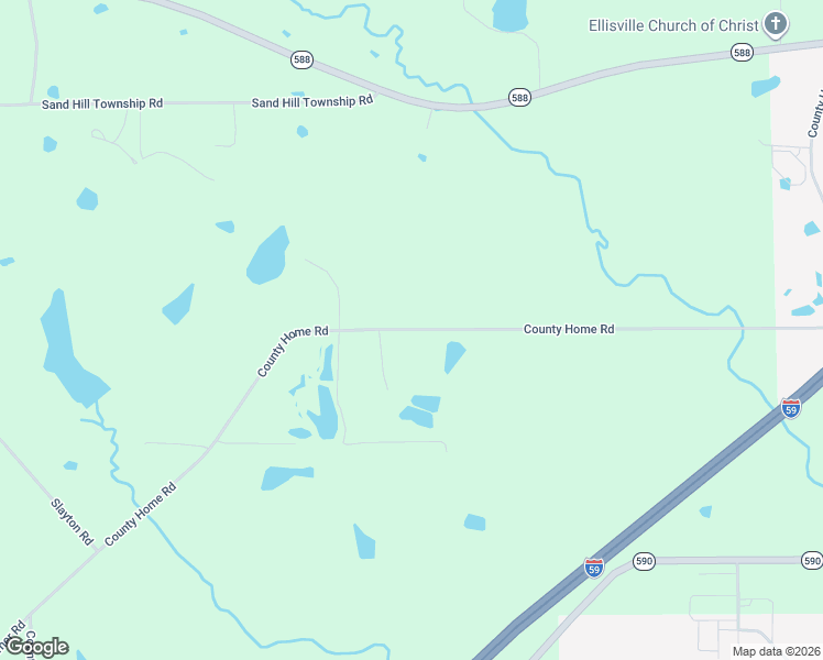 map of restaurants, bars, coffee shops, grocery stores, and more near County Home Rd in Ellisville