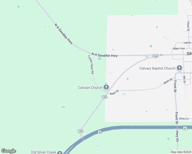 map of restaurants, bars, coffee shops, grocery stores, and more near 38 Lester Haas Road in Silver Creek
