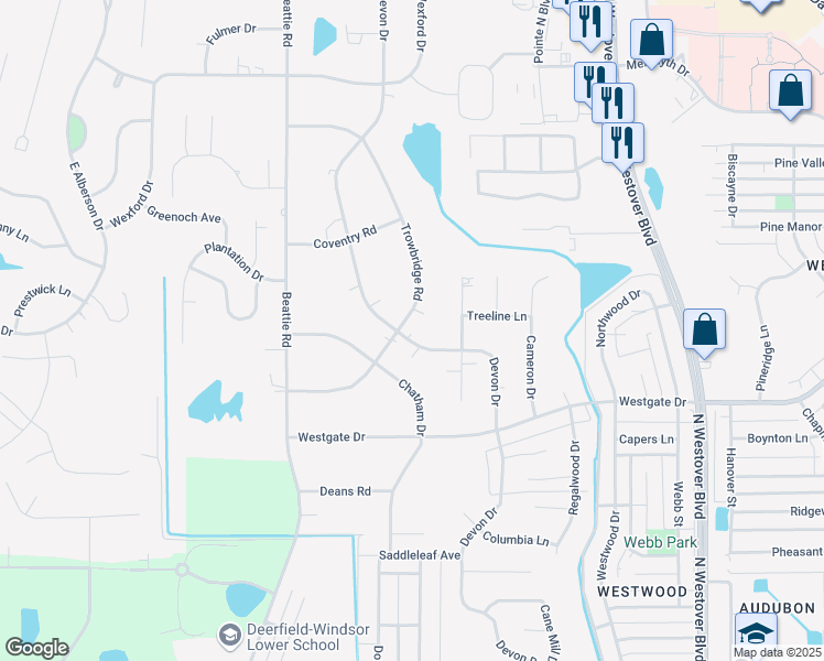 map of restaurants, bars, coffee shops, grocery stores, and more near 2200 Trowbridge Road in Albany