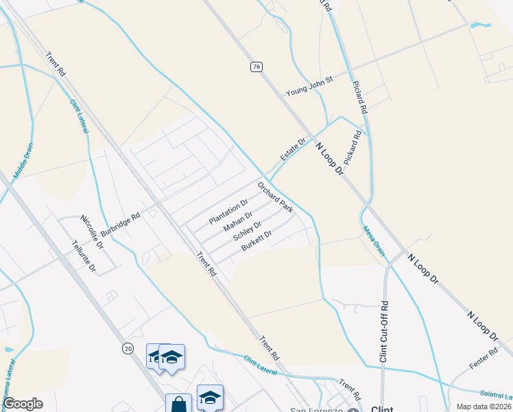 map of restaurants, bars, coffee shops, grocery stores, and more near 441 Mahan Drive in Clint