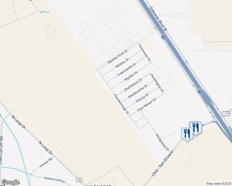 map of restaurants, bars, coffee shops, grocery stores, and more near 1517 Shaftsbury in Clint