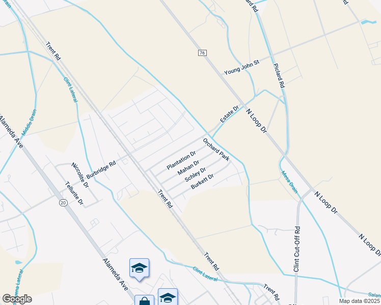 map of restaurants, bars, coffee shops, grocery stores, and more near 411 Plantation Drive in Clint