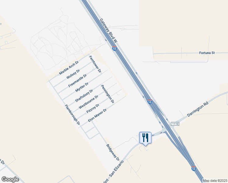 map of restaurants, bars, coffee shops, grocery stores, and more near 1657 Fitzroy Drive in Clint