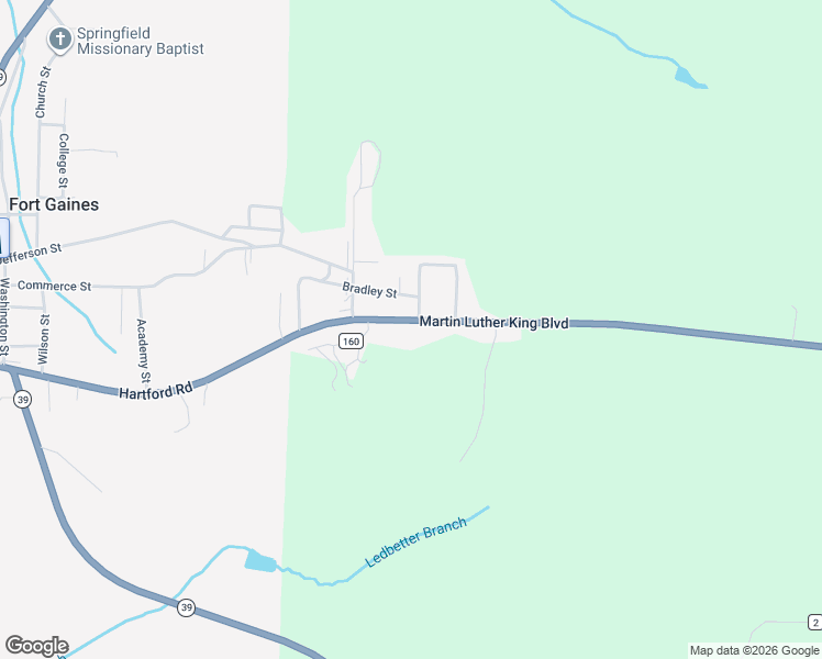 map of restaurants, bars, coffee shops, grocery stores, and more near 846 Martin Luther King Boulevard in Fort Gaines