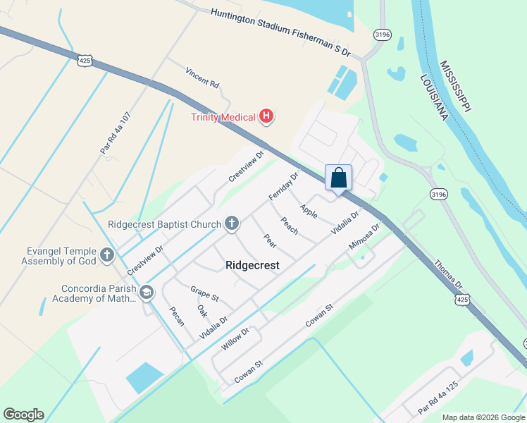 map of restaurants, bars, coffee shops, grocery stores, and more near 100 Pear in Ridgecrest