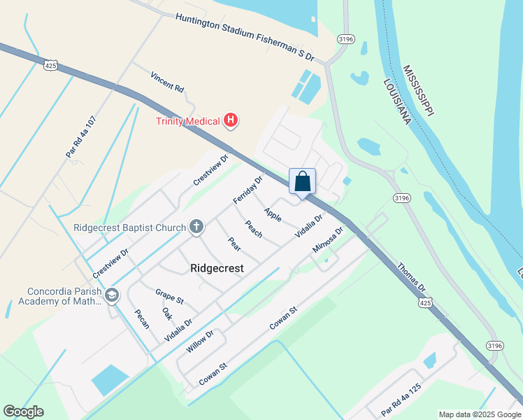 map of restaurants, bars, coffee shops, grocery stores, and more near 109 Apple in Ridgecrest