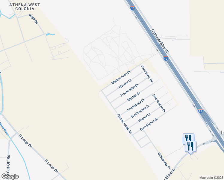 map of restaurants, bars, coffee shops, grocery stores, and more near 1532 Marble Arch Drive in Clint