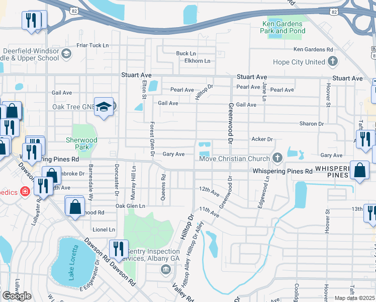 map of restaurants, bars, coffee shops, grocery stores, and more near 2003 Gary Avenue in Albany