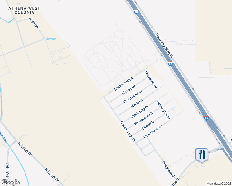 map of restaurants, bars, coffee shops, grocery stores, and more near 1532 Marble Arch Drive in Clint