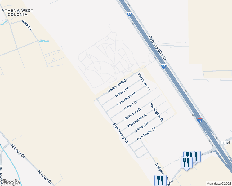 map of restaurants, bars, coffee shops, grocery stores, and more near 1564 Wolsey Drive in Clint