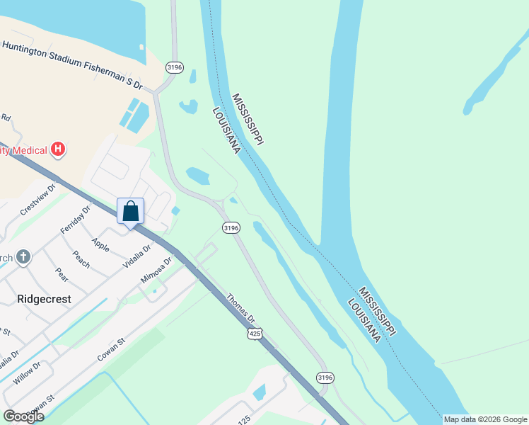 map of restaurants, bars, coffee shops, grocery stores, and more near 119-545 Old River Boat Camp Road in Ferriday