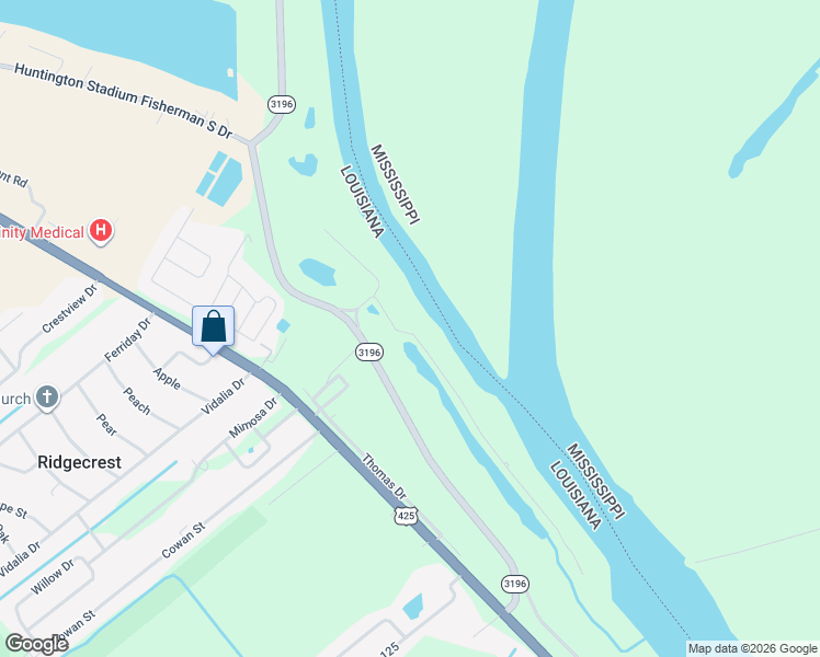 map of restaurants, bars, coffee shops, grocery stores, and more near 119 Old River Boat Camp Road in Ferriday