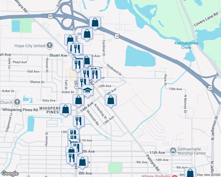 map of restaurants, bars, coffee shops, grocery stores, and more near 807 15th Avenue in Albany