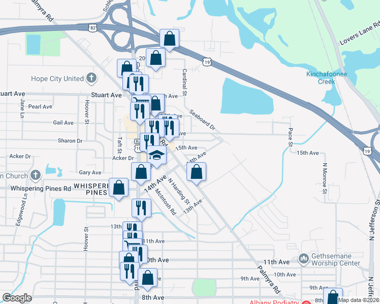 map of restaurants, bars, coffee shops, grocery stores, and more near 807 15th Avenue in Albany