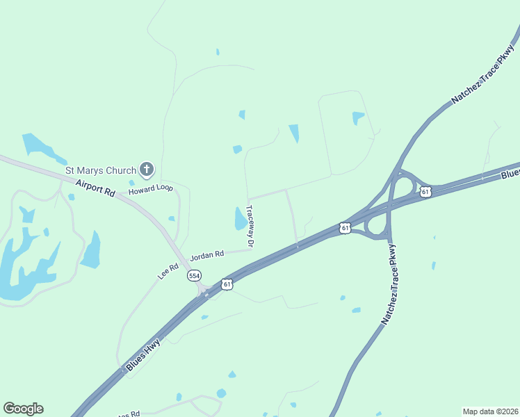 map of restaurants, bars, coffee shops, grocery stores, and more near 108 Traceway Drive in Natchez