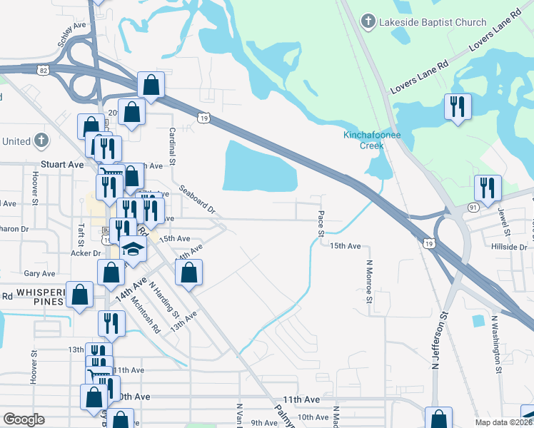 map of restaurants, bars, coffee shops, grocery stores, and more near 613 16th Avenue in Albany