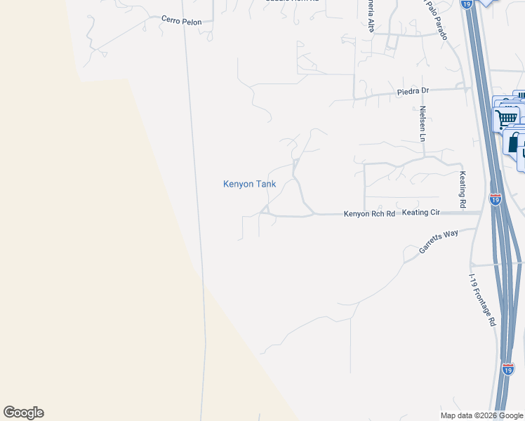 map of restaurants, bars, coffee shops, grocery stores, and more near Brown Lane in Tubac