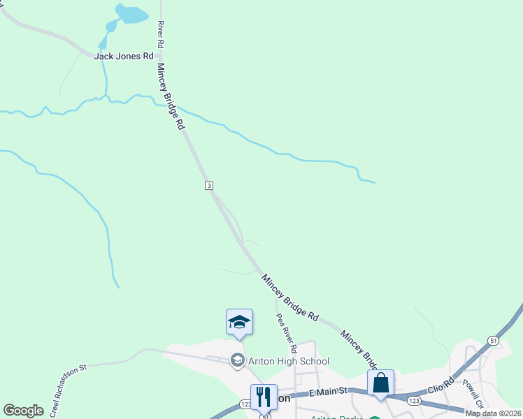 map of restaurants, bars, coffee shops, grocery stores, and more near 44 Dean Street in Ariton