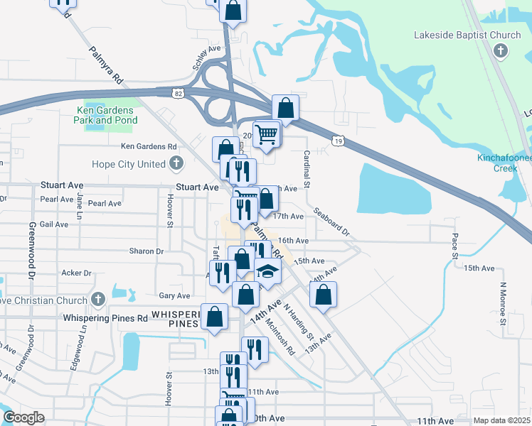 map of restaurants, bars, coffee shops, grocery stores, and more near 925 17th Avenue in Albany