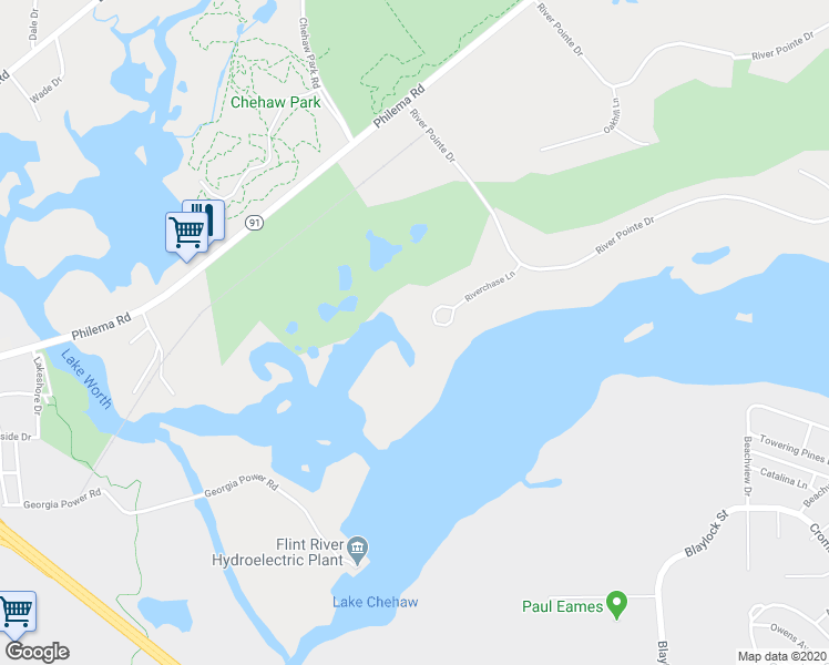 map of restaurants, bars, coffee shops, grocery stores, and more near 701 River Chase Lane in Albany
