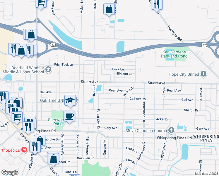 map of restaurants, bars, coffee shops, grocery stores, and more near 2017 Pearl Ave in Albany