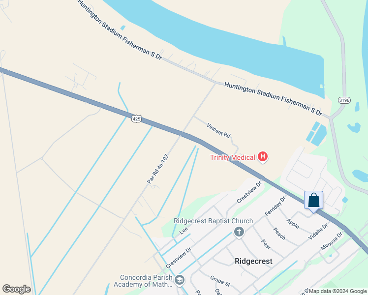 map of restaurants, bars, coffee shops, grocery stores, and more near 6818 U.S. 84 in Ferriday