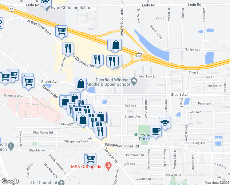 map of restaurants, bars, coffee shops, grocery stores, and more near 2502 Redwood Court in Albany
