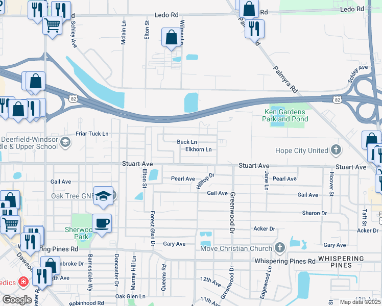 map of restaurants, bars, coffee shops, grocery stores, and more near 1914 Elkhorn Lane in Albany