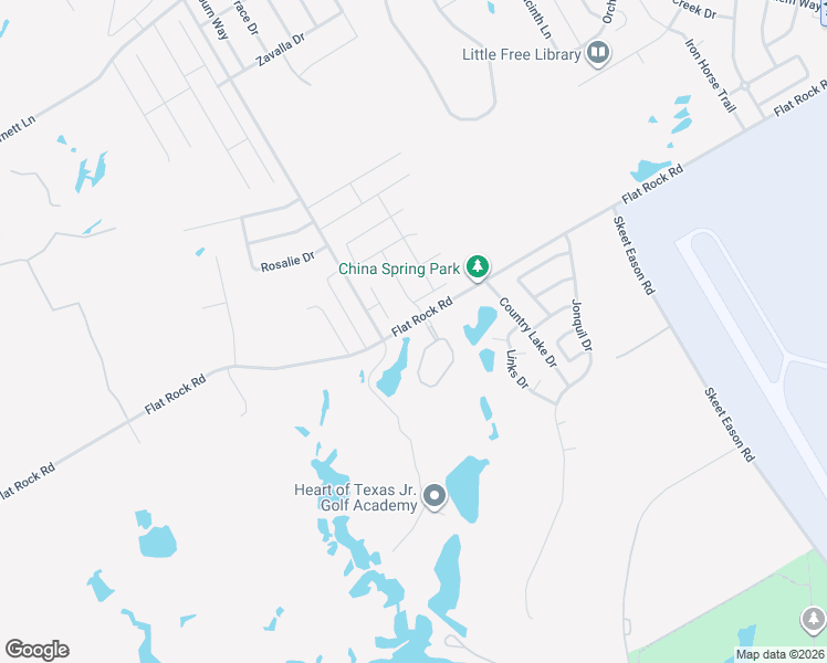 map of restaurants, bars, coffee shops, grocery stores, and more near 5504 Flat Rock Road in Waco