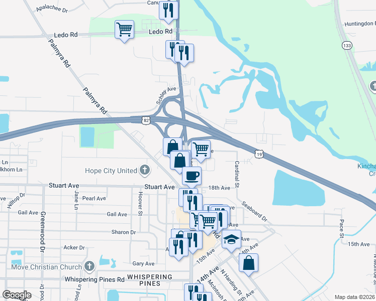 map of restaurants, bars, coffee shops, grocery stores, and more near 2590 20th Avenue in Albany
