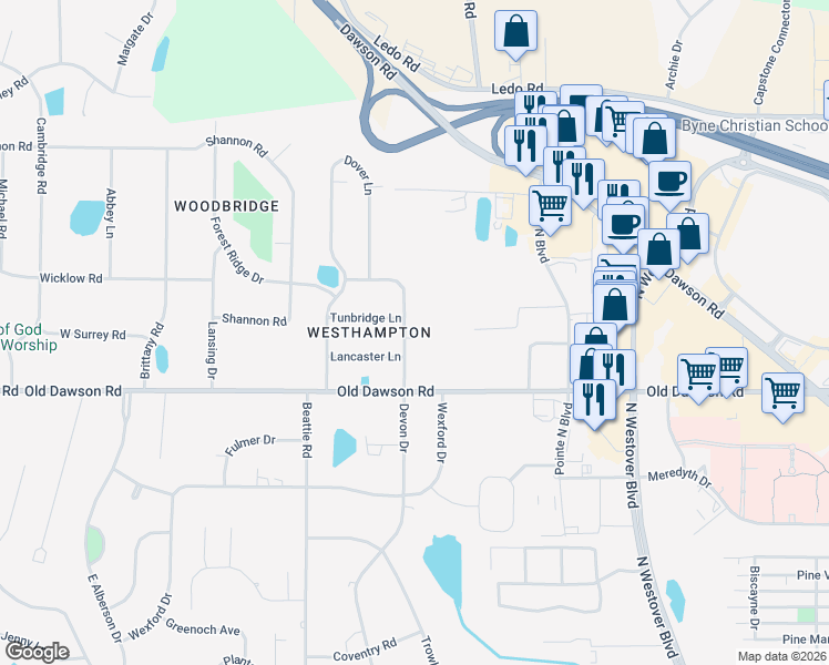 map of restaurants, bars, coffee shops, grocery stores, and more near 2608 Devon Drive in Albany